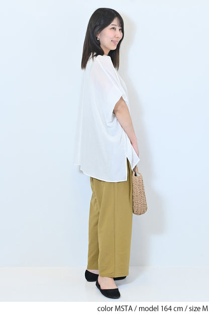 【接触冷感】タックワイドパンツ
