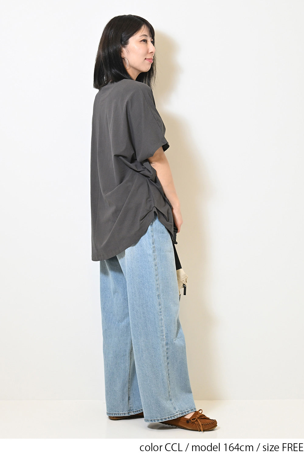 ≪SALE≫ Cut Crepe Tuck Dolman Tunic