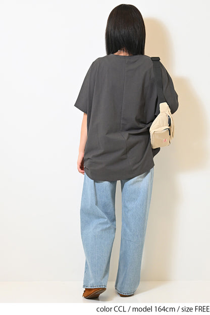 ≪SALE≫ Cut Crepe Tuck Dolman Tunic