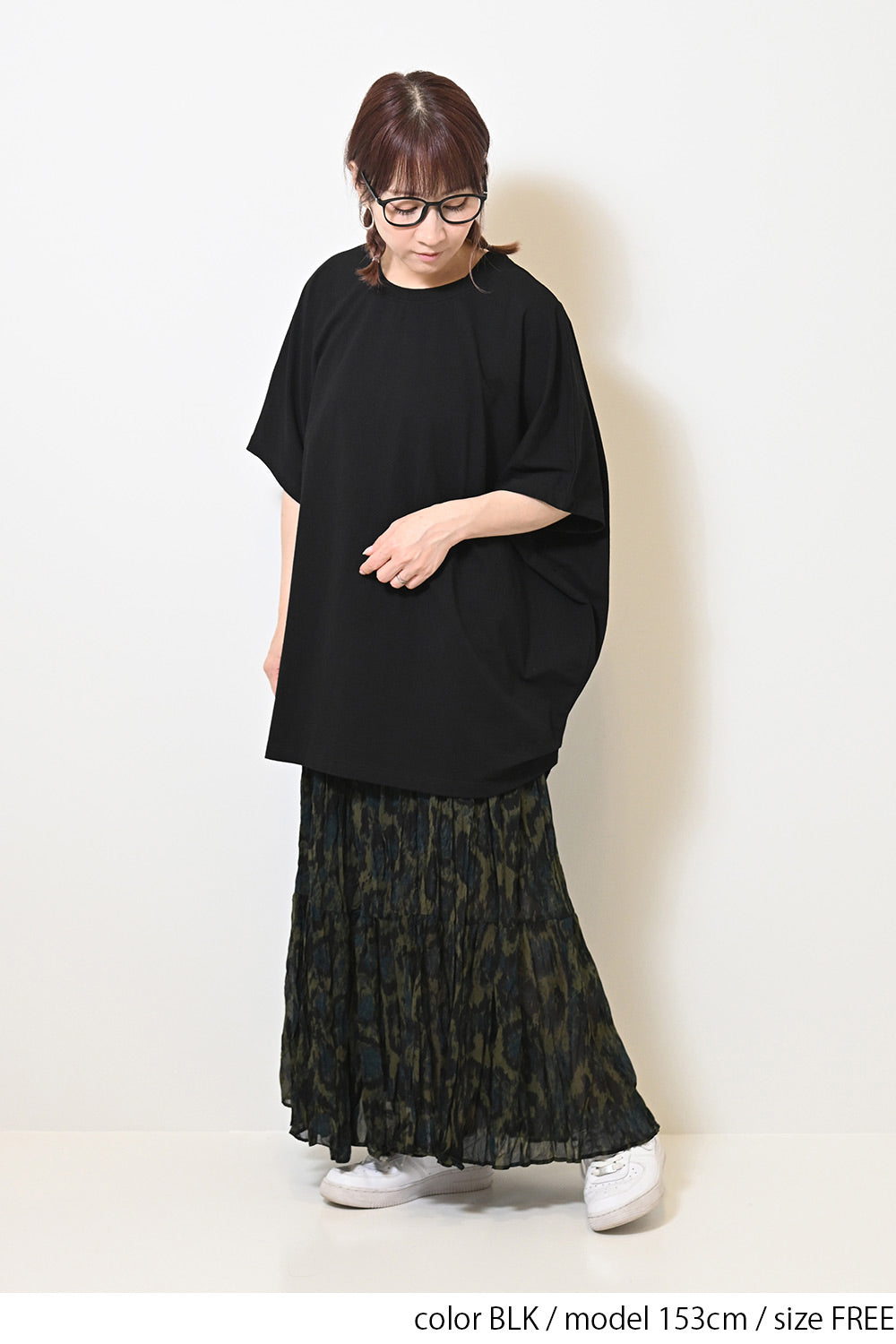 ≪SALE≫ Cut Crepe Tuck Dolman Tunic