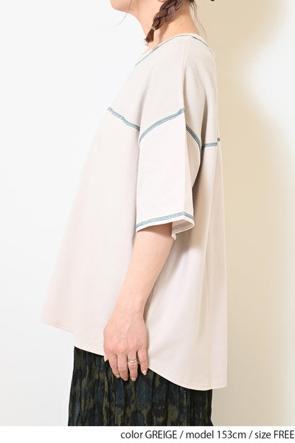 ≪SALE≫ Waffle Switch Stitch Color Pullover