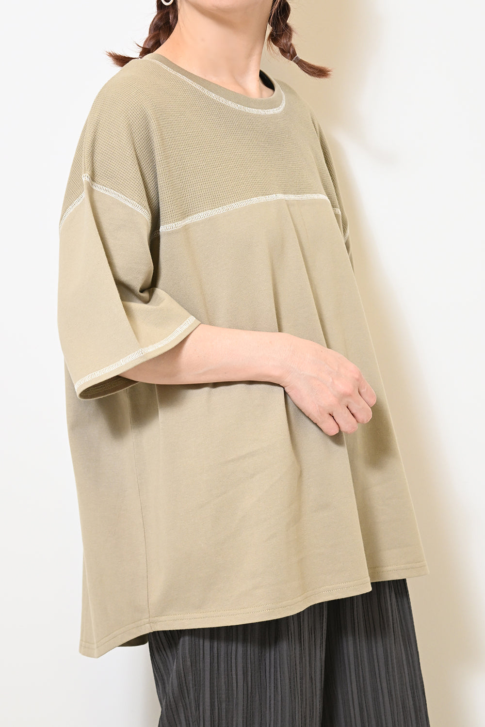 ≪SALE≫ Waffle Switch Stitch Color Pullover