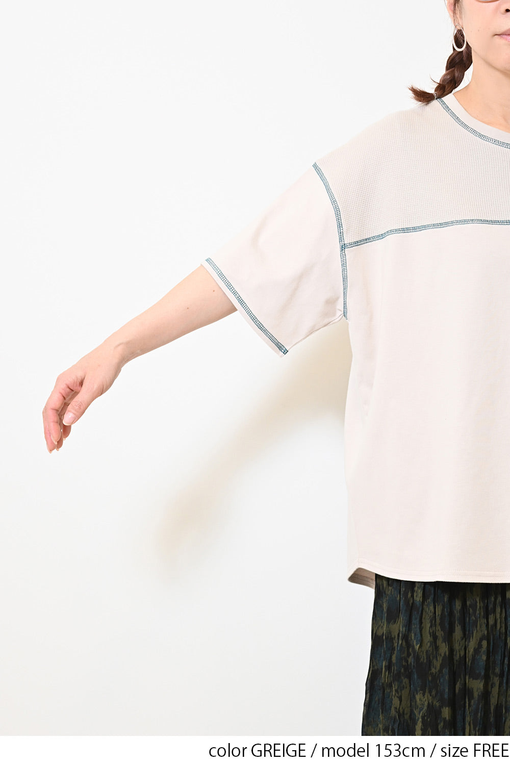 ≪SALE≫ Waffle Switch Stitch Color Pullover