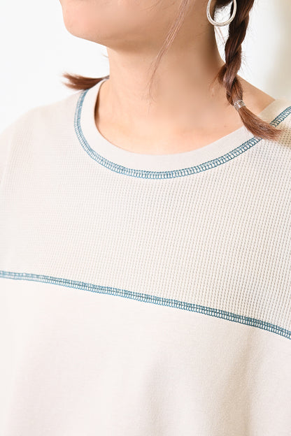 ≪SALE≫ Waffle Switch Stitch Color Pullover