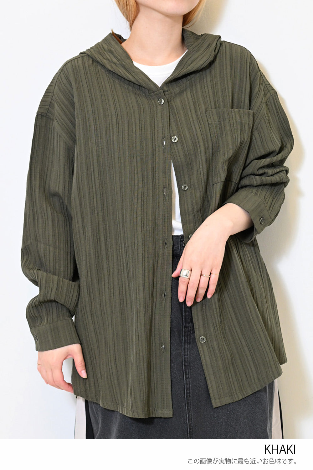 ≪SALE≫ドビーストライプフードシャツ – HEART MARKET