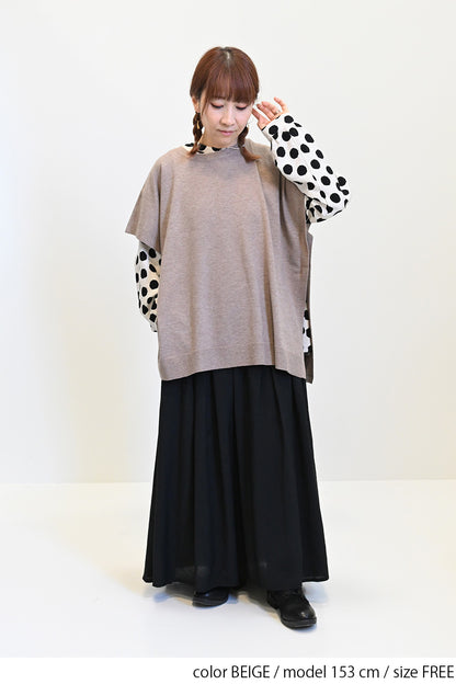 ニットポンチョベスト