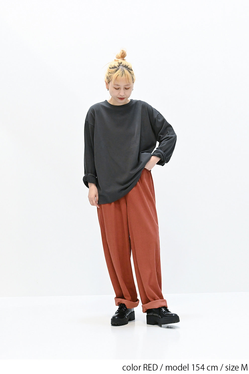 カットコーデュロイイージーカーブパンツ
