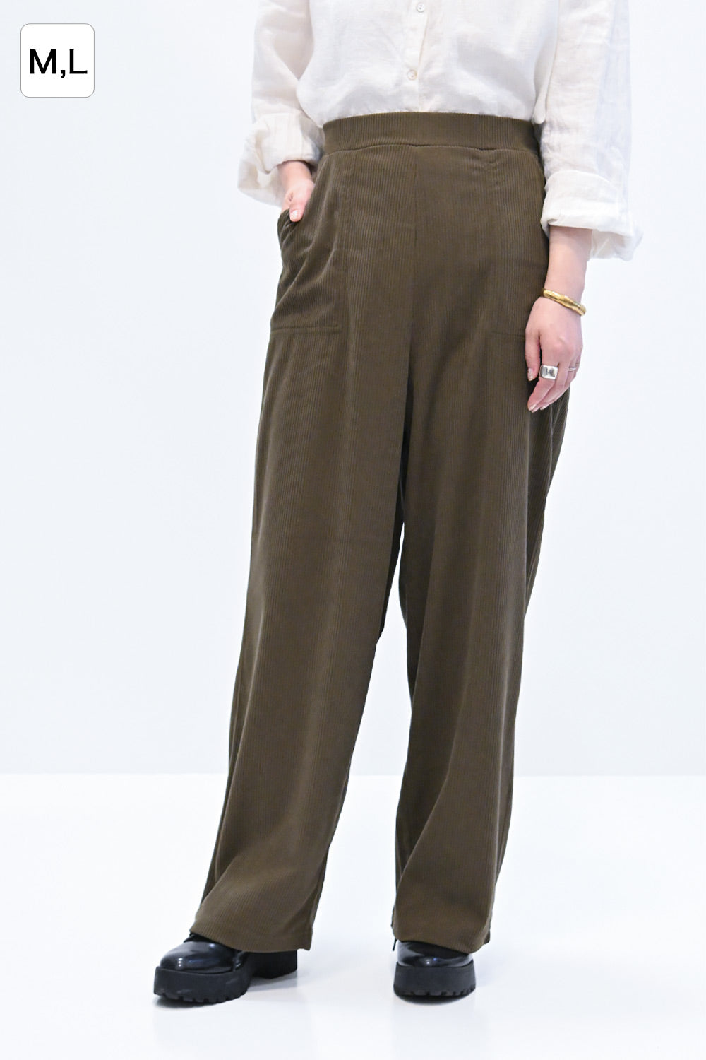 ご購入者様決定 [HeartMarket]ストレートパンツ くすみグリーン L