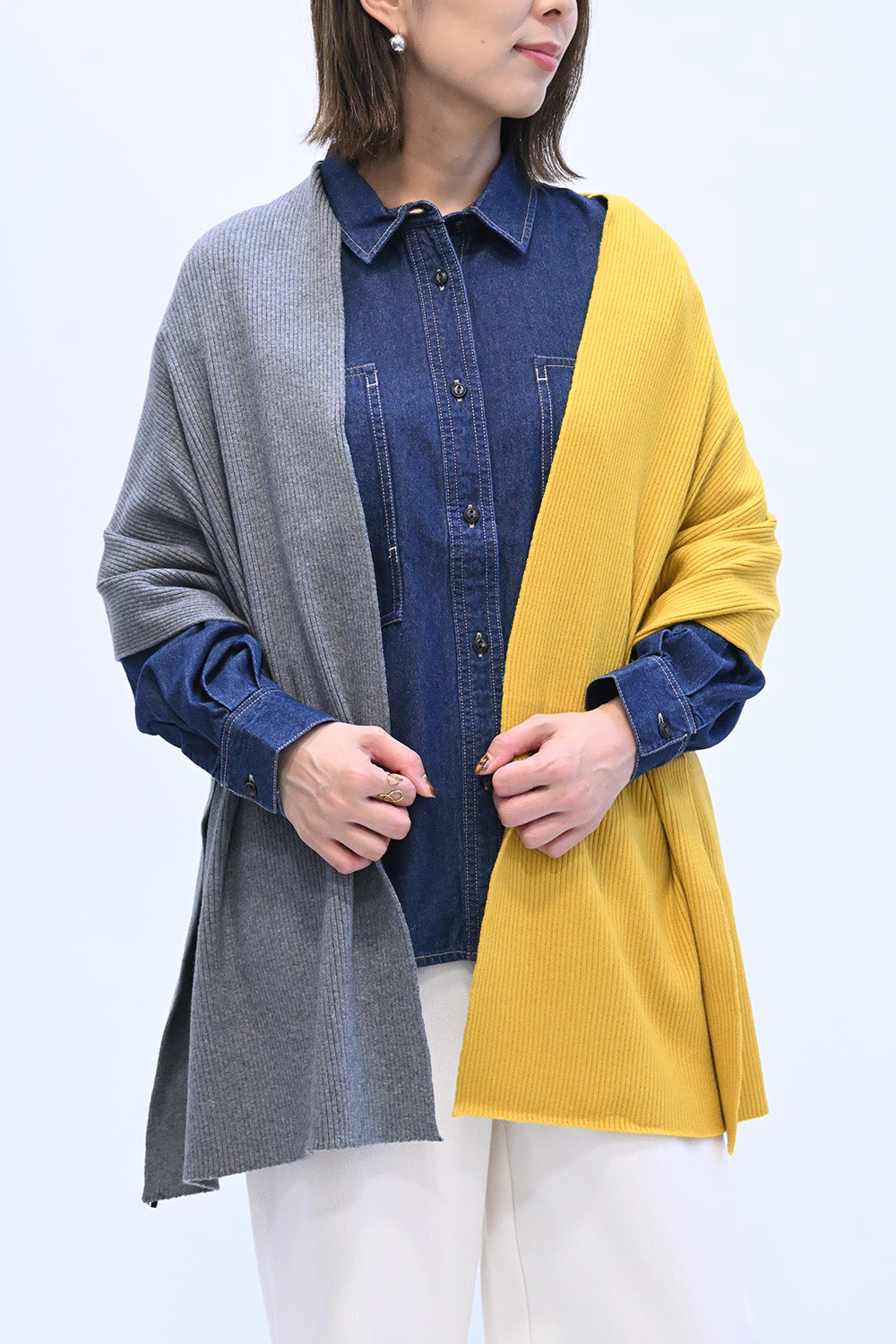 【極美品✨】ENFOLD リブニット　マルチカラー　ウール100% 薄手　伸縮性 楽天市場】[RASW]【送料無料】ハイネックオーバーリブニット