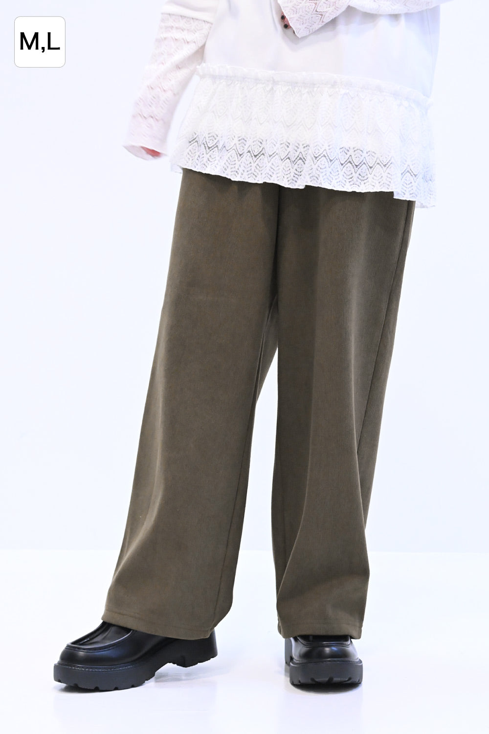 ≪SALE≫Corduroy Bonded Wide Pants