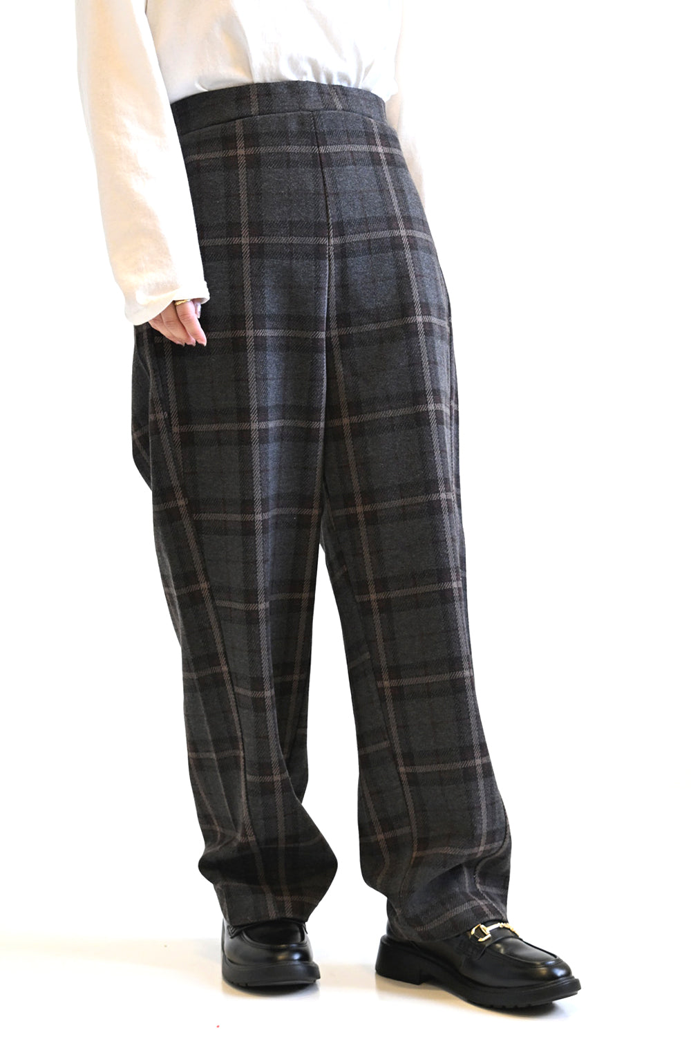 ≪SALE≫ Woolly Solid & Check Wide Pants