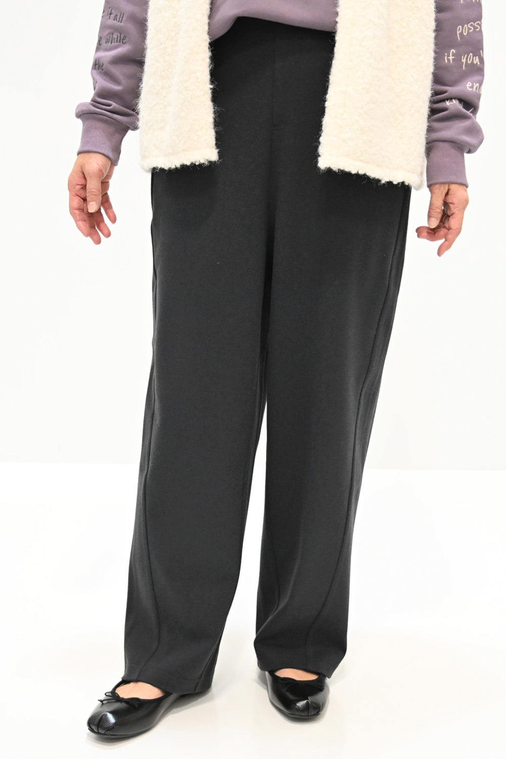 ≪SALE≫ Woolly Solid & Check Wide Pants