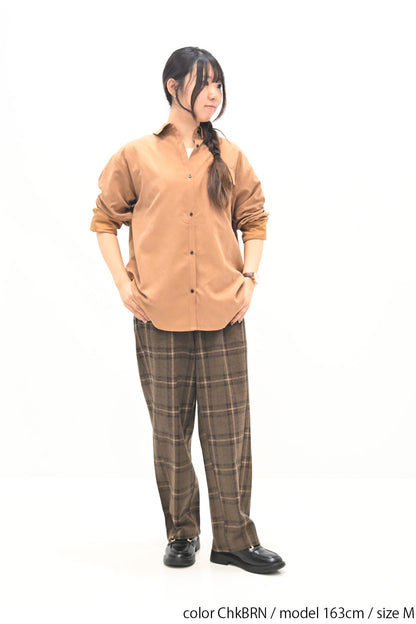 ≪SALE≫ Woolly Solid & Check Wide Pants