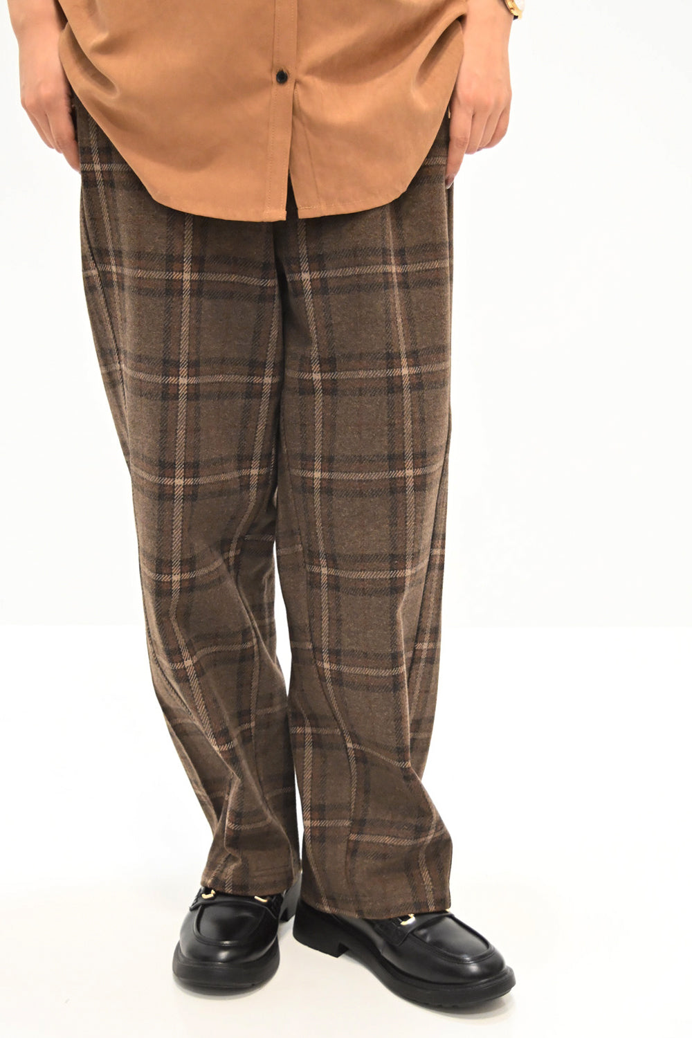 ≪SALE≫ Woolly Solid & Check Wide Pants