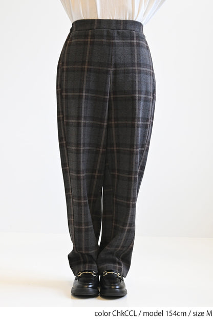 ≪SALE≫ Woolly Solid & Check Wide Pants