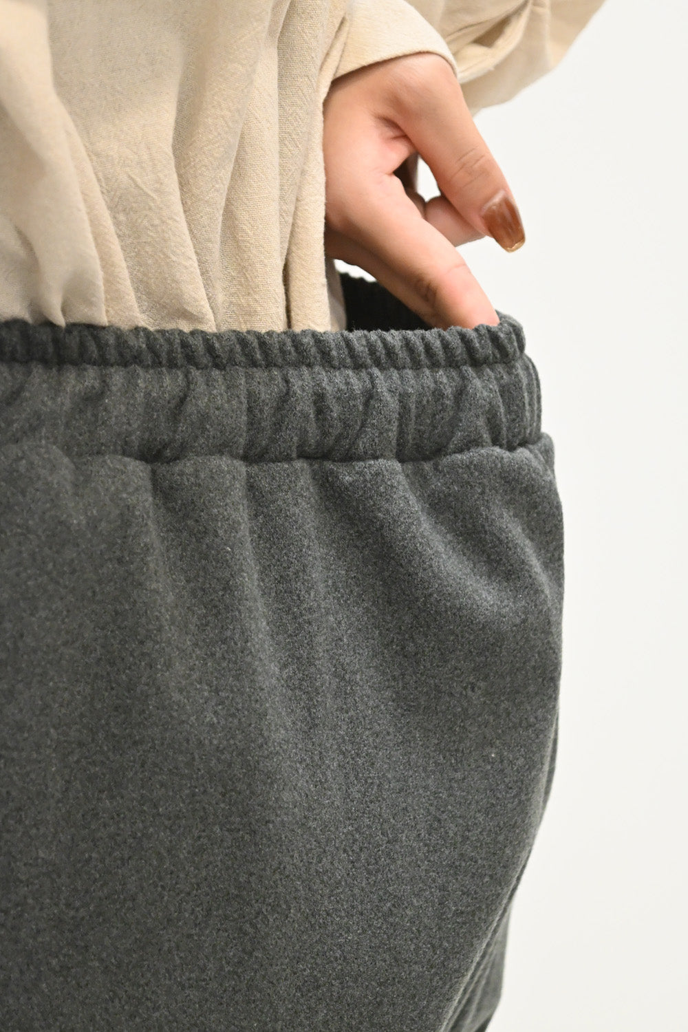 ≪SALE≫ Woolly Solid & Check Wide Pants