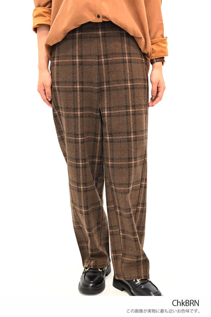 ≪SALE≫ Woolly Solid & Check Wide Pants