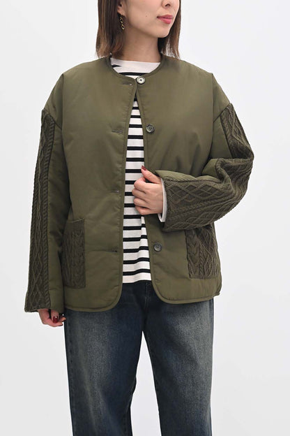 ≪SALE≫Knit Cable Switch Padded Jacket