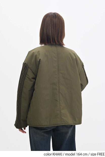 ≪SALE≫Knit Cable Switch Padded Jacket
