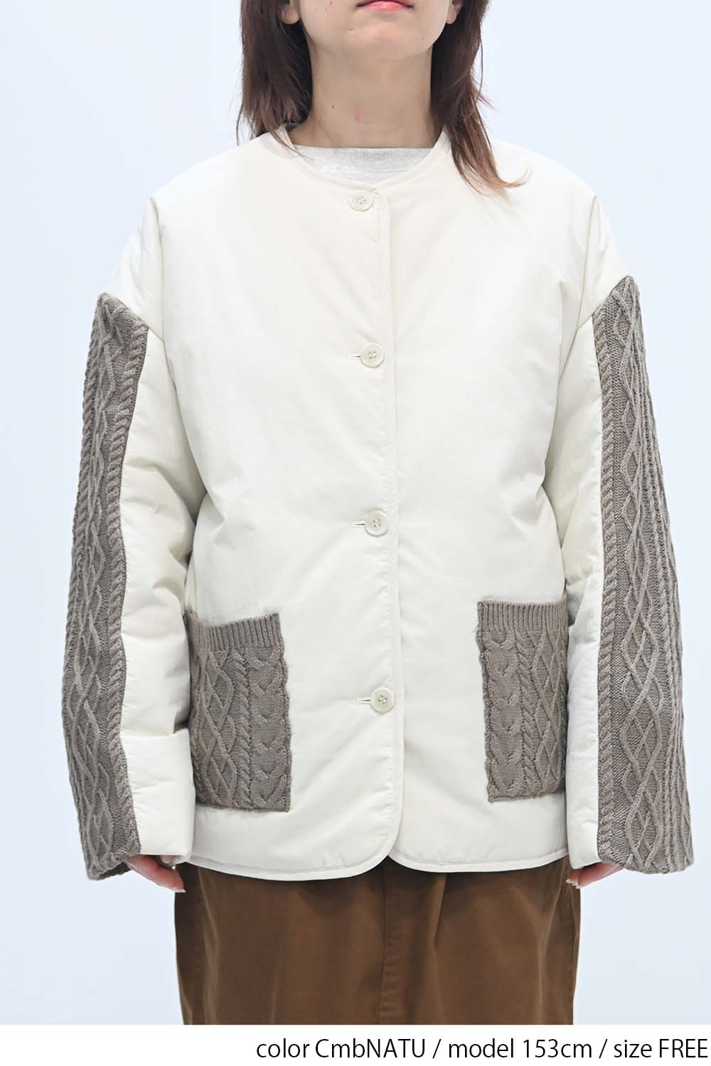 ≪SALE≫Knit Cable Switch Padded Jacket