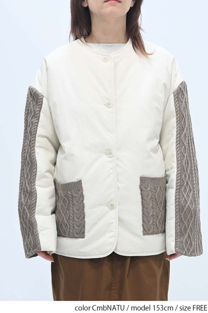 ≪SALE≫Knit Cable Switch Padded Jacket