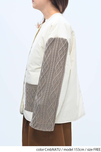≪SALE≫Knit Cable Switch Padded Jacket