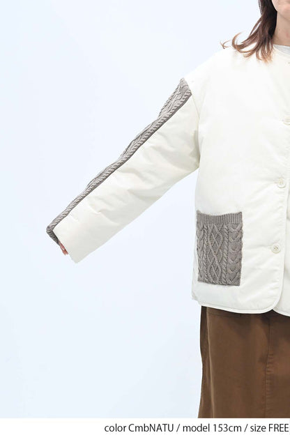 ≪SALE≫Knit Cable Switch Padded Jacket