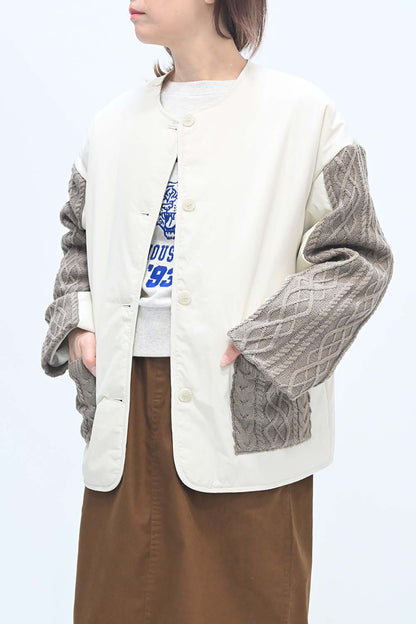 ≪SALE≫Knit Cable Switch Padded Jacket
