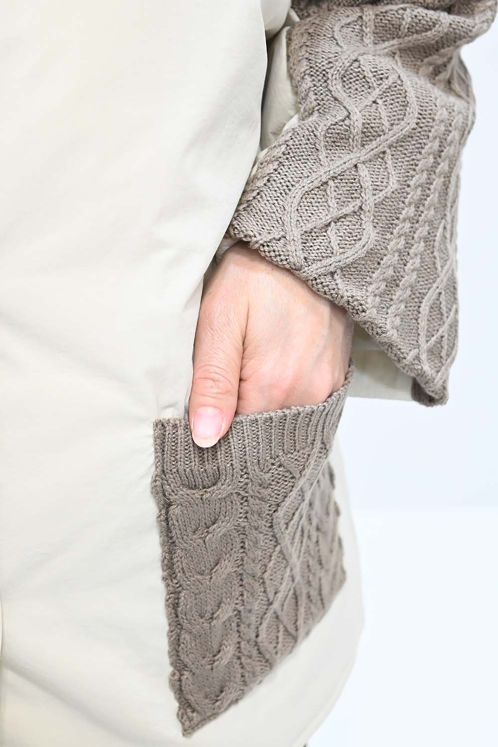 ≪SALE≫Knit Cable Switch Padded Jacket