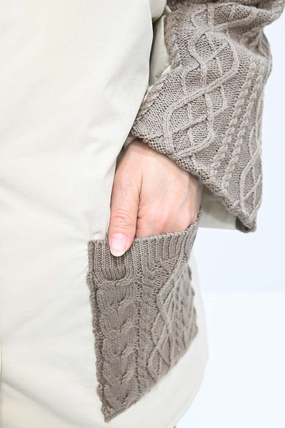 ≪SALE≫Knit Cable Switch Padded Jacket