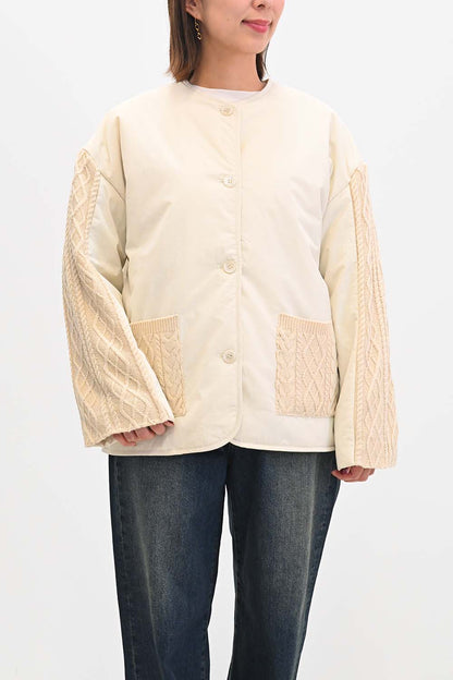 ≪SALE≫Knit Cable Switch Padded Jacket