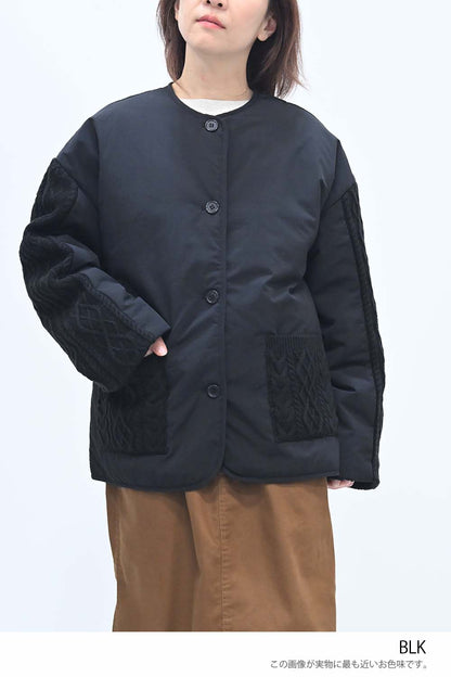 ≪SALE≫Knit Cable Switch Padded Jacket