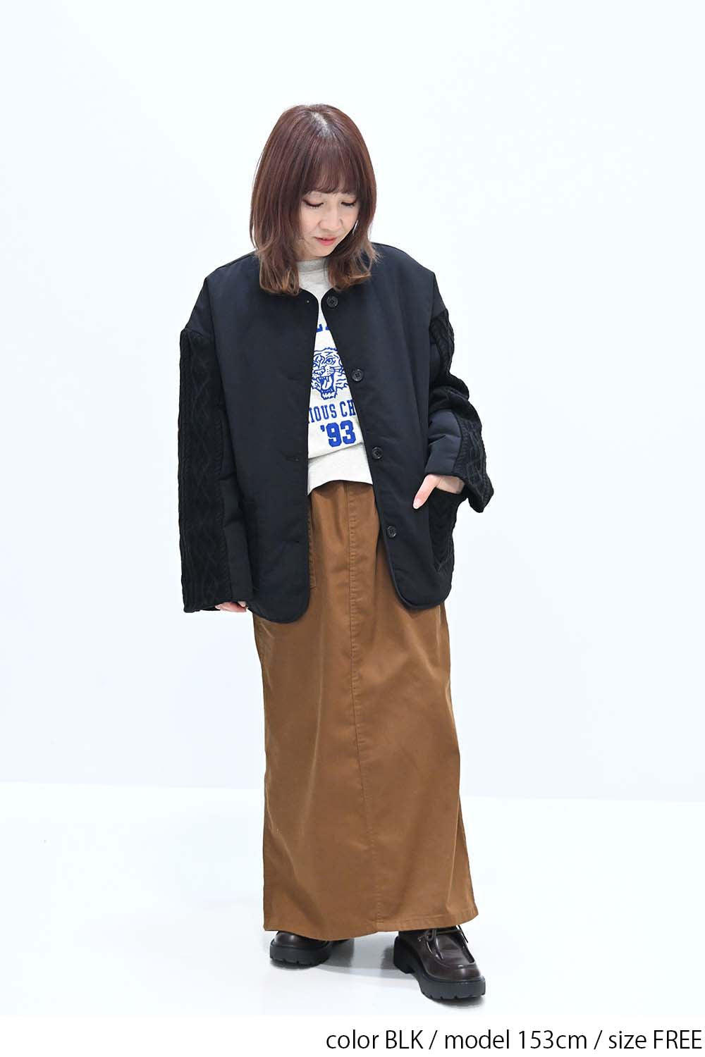 ≪SALE≫Knit Cable Switch Padded Jacket