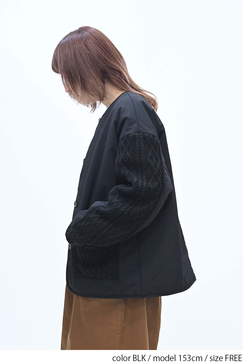 ≪SALE≫Knit Cable Switch Padded Jacket