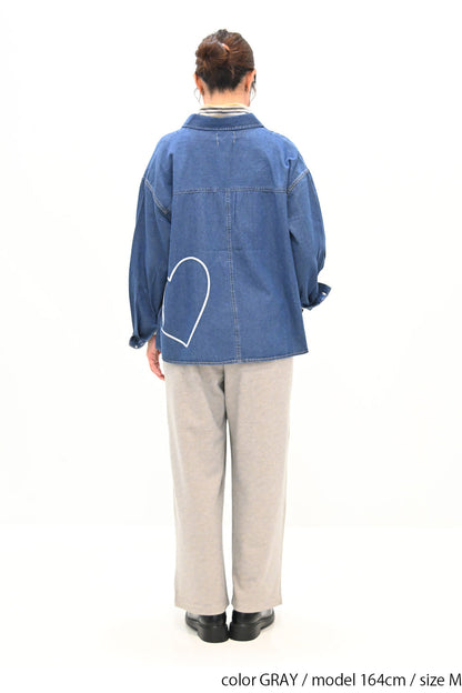 ソフトタッチメランジワイドパンツ