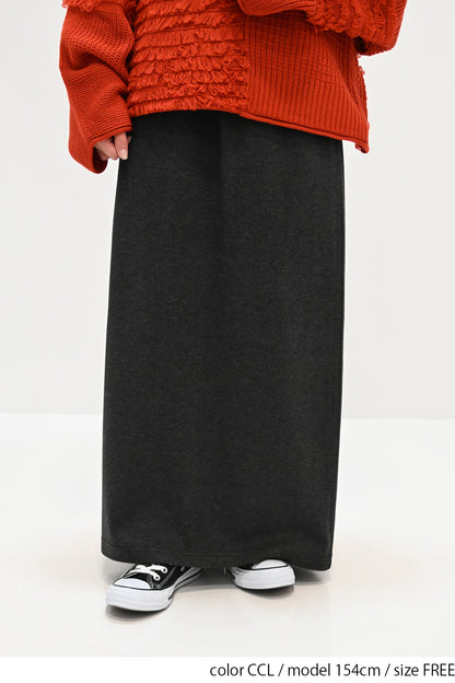 ソフトタッチメランジゆるIラインスカート