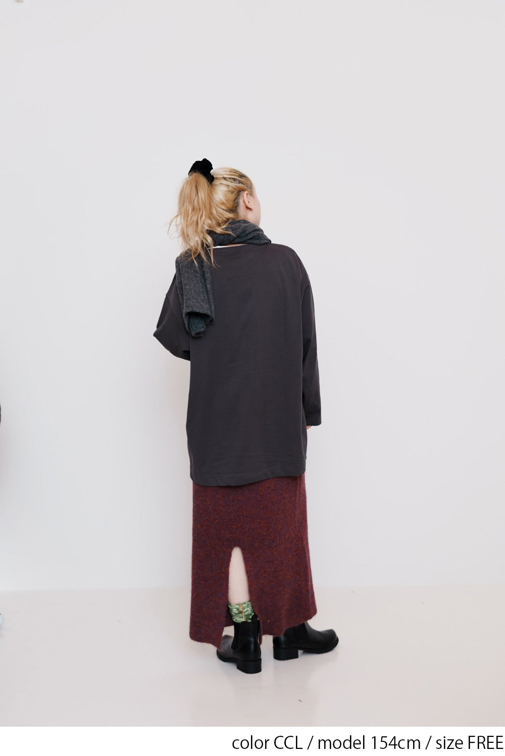 ニットリブ編みストール