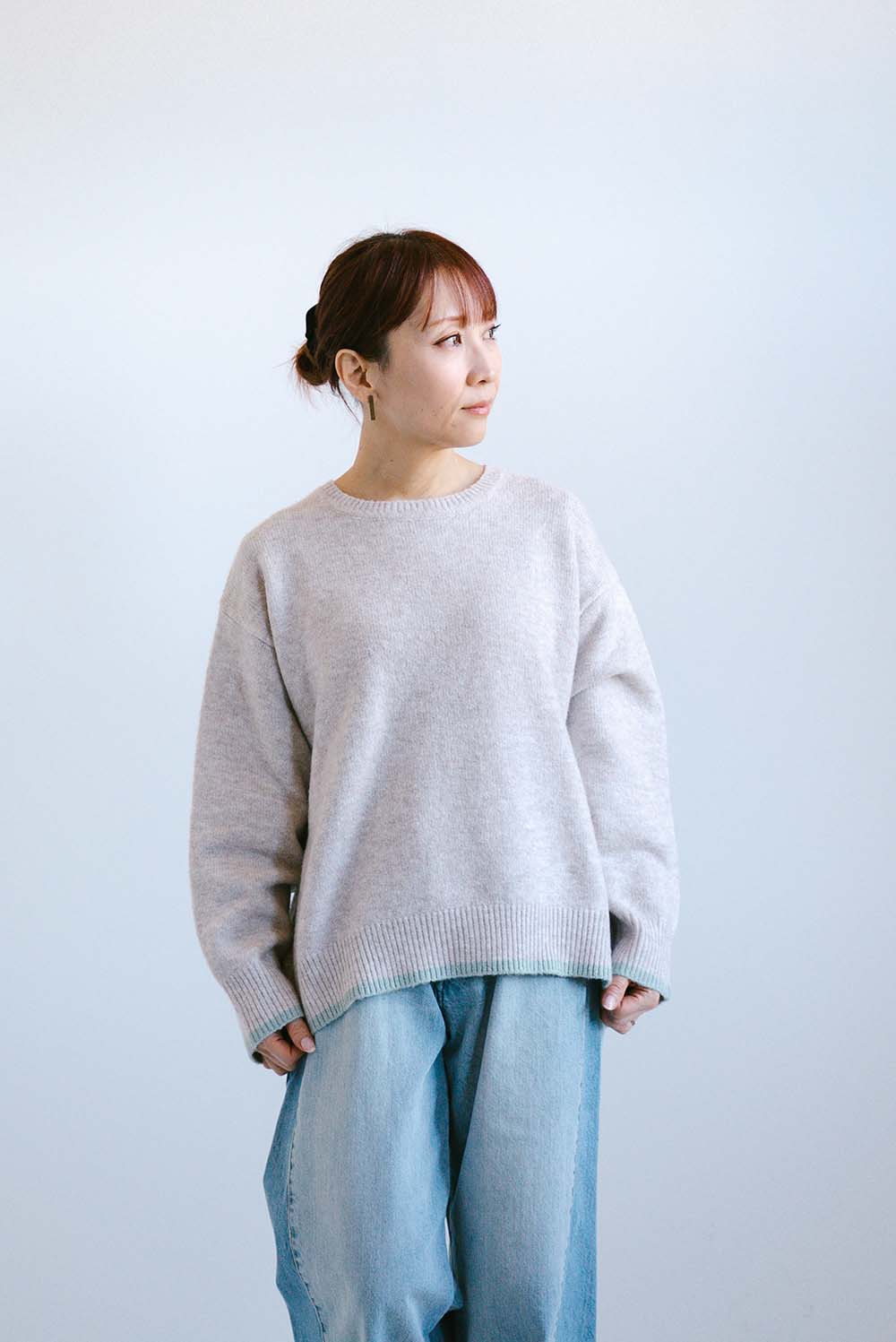 ≪SALE≫Color-Blocked Knit Crew Pullover