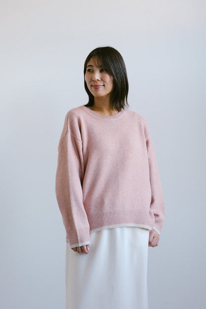 ≪SALE≫Color-Blocked Knit Crew Pullover