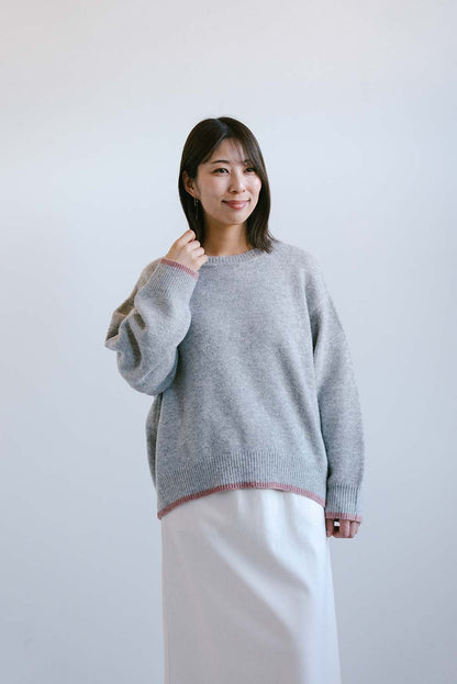≪SALE≫Color-Blocked Knit Crew Pullover