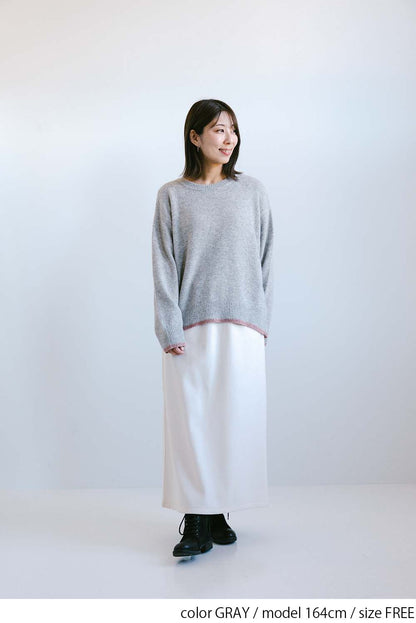 ≪SALE≫Color-Blocked Knit Crew Pullover