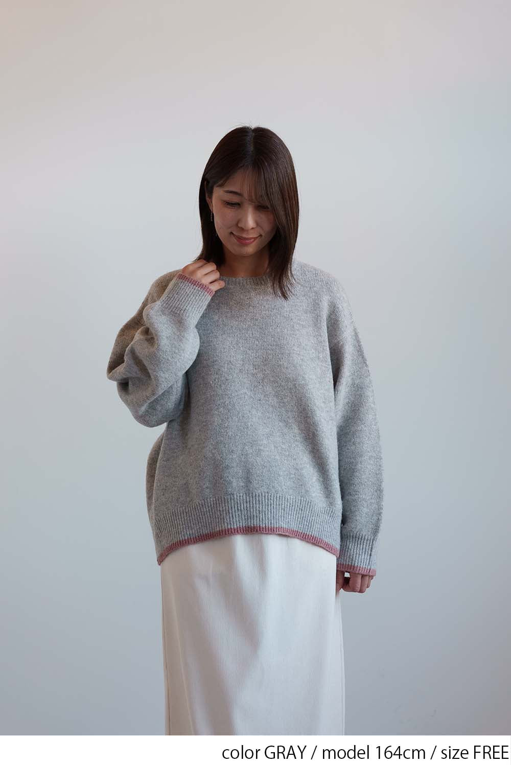 ≪SALE≫Color-Blocked Knit Crew Pullover