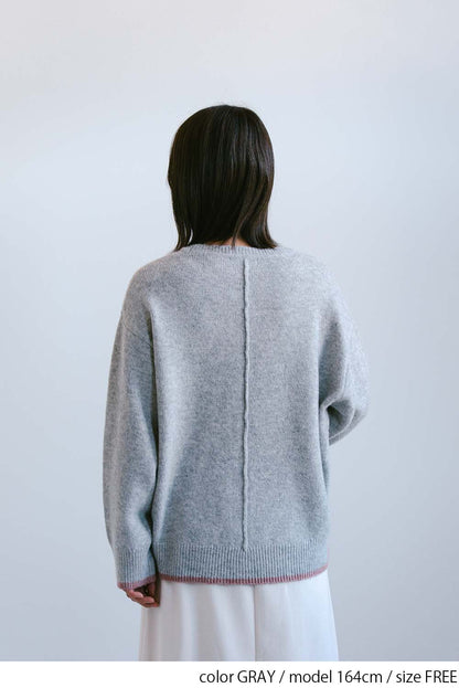 ≪SALE≫Color-Blocked Knit Crew Pullover