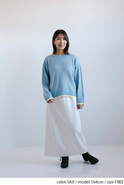 ≪SALE≫Color-Blocked Knit Crew Pullover