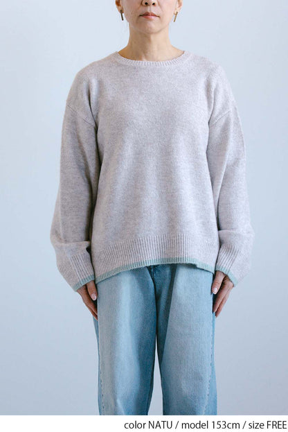 ≪SALE≫Color-Blocked Knit Crew Pullover