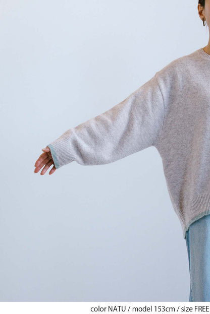 ≪SALE≫Color-Blocked Knit Crew Pullover