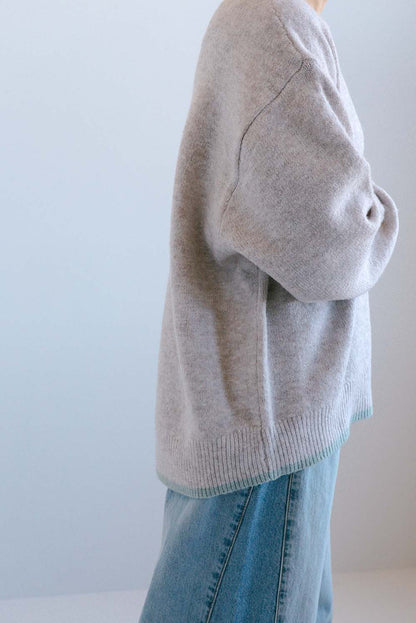 ≪SALE≫Color-Blocked Knit Crew Pullover