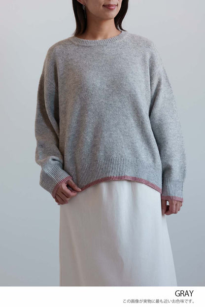 ≪SALE≫Color-Blocked Knit Crew Pullover