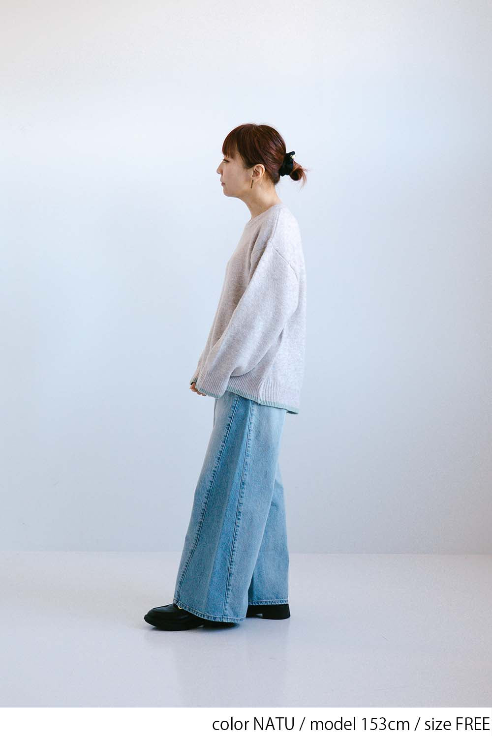 ≪SALE≫Color-Blocked Knit Crew Pullover