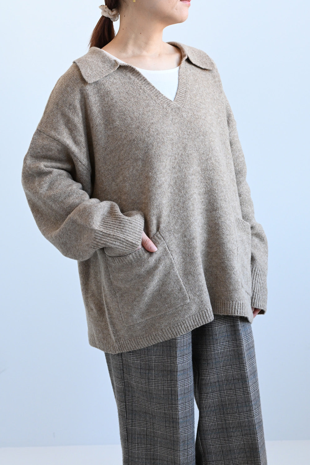 ≪SALE≫Collared Skipper Knit Pullover